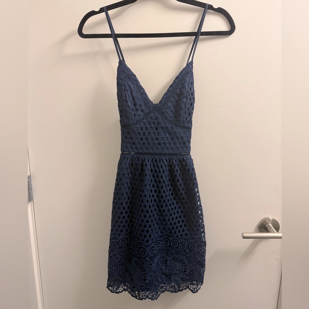 Abercrombie & Fitch Blue Lace Spaghetti Strap Dress - Size Small, New with Tags